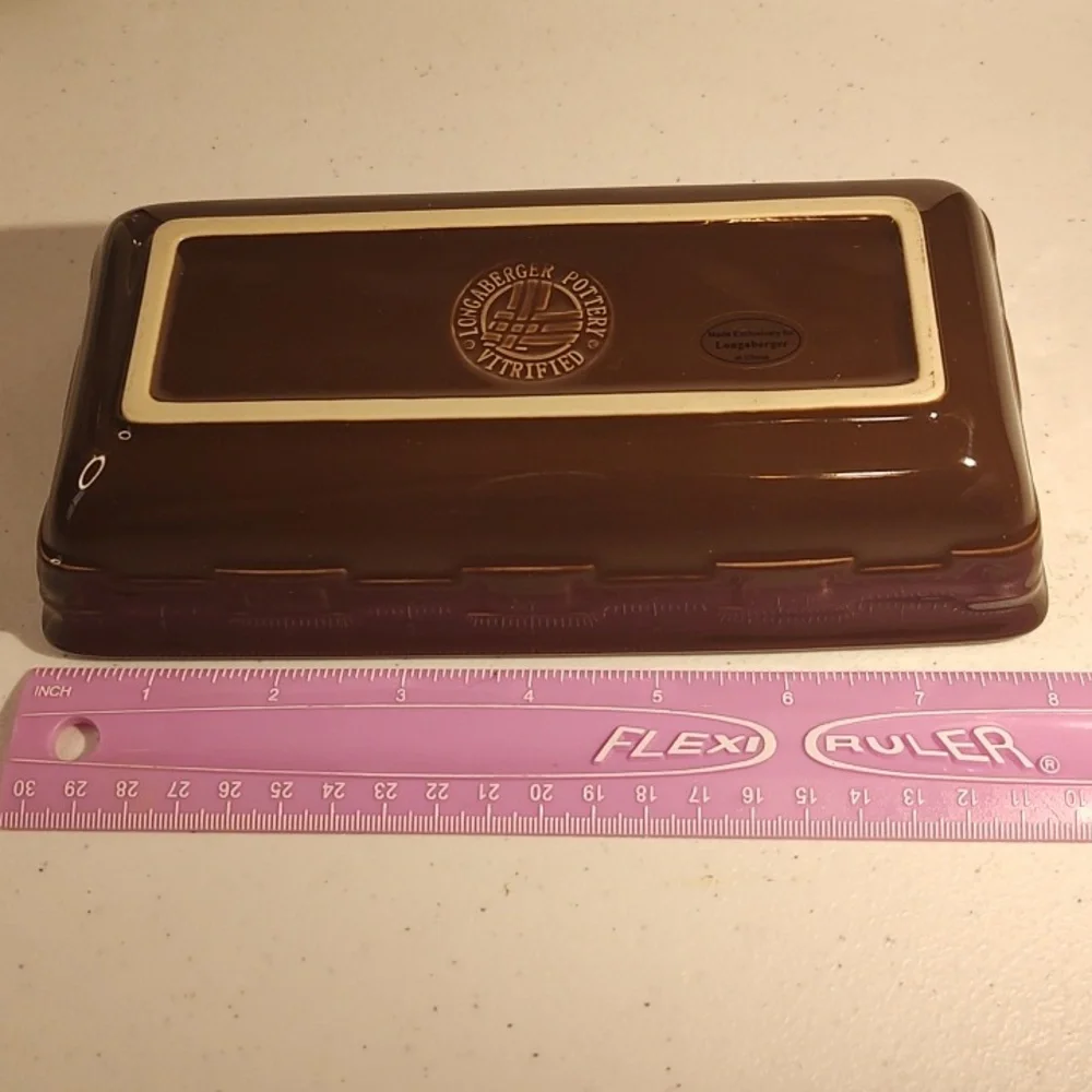 Longaberger Vitrified Pottery Serving Dish In Chocolate Brown